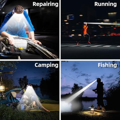 LED Headlamp, USB Rechargeable Head Lamp, 230° Wide Beam Motion Sensor Headlight, Super Bright Outdoor Waterproof Flashlight for Camping, Running, Repairing, Hiking, Fishing, Reading - size: Lamp 4