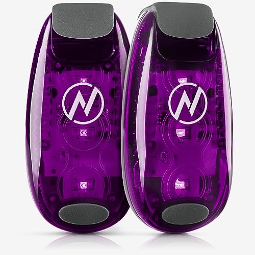 LED Safety Light (2 Pack) with Bonus Items – Clip On Strobe/Running Lights for Runners, Dogs, Bikes, Walking and More - color: Purple