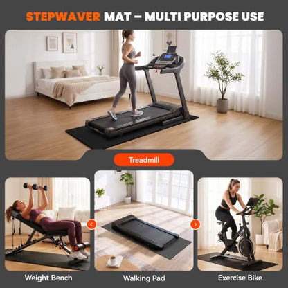 Stepwaver Treadmill Mat for Hardwood Floor Carpet, 79" × 39.4"