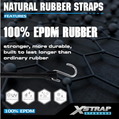 XSTRAP STANDARD 20PK 100% EPDM Bungee Cords 15" Natural Rubber Tarp Straps - size: 15''