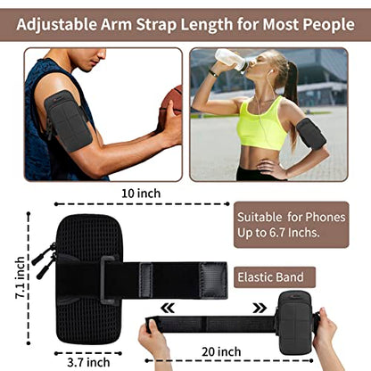 Prime Comfort Phone Arm Bands for Running, Armband Cell Phone Holder for Exercise (Black) - color: Black