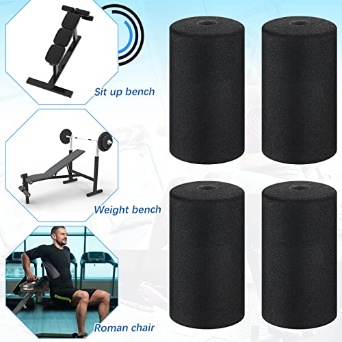 Deekin 4 Pcs Foam Foot Pad Rollers Buffer Tube Cover for Exercise Machine Home Gym Equipment Replacement Pads for Leg Extension Weight Bench Inversion Table(0.87 x 2.56 x 4.53 Inches) - size: 0.87 x 2.56 x 4.53"