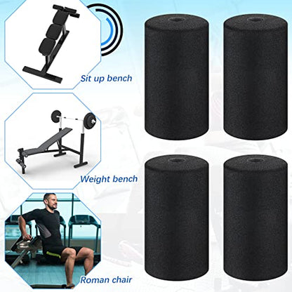 Deekin 4 Pcs Foam Foot Pad Rollers Buffer Tube Cover for Exercise Machine Home Gym Equipment Replacement Pads for Leg Extension Weight Bench Inversion Table(0.87 x 2.56 x 4.53 Inches) - size: 0.87 x 2.56 x 4.53"