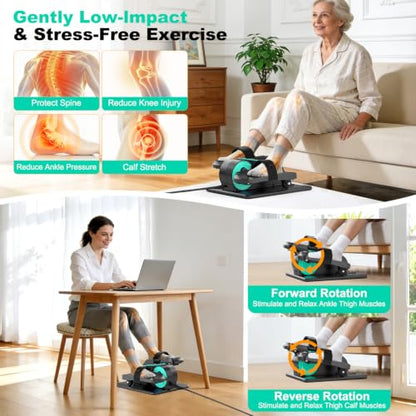 TDH Under Desk Elliptical Machine Leg Exerciser Electric - color: Green