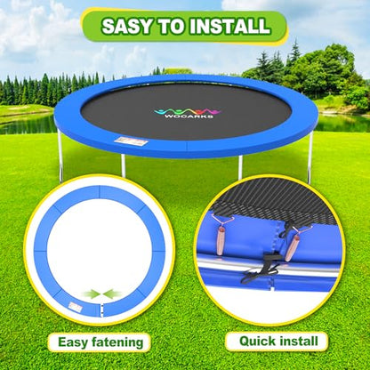 Waterproof Trampoline Spring Cover,Safety Pad Replacement 10-16ft - color: Blue, size: 12FT