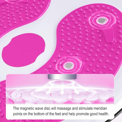 Ab Twist Waist Disc Board,Adjustable Waist Trainer Twisting Disc with Handles,Waist Slimming Balance Rotating Disc with Massage Foot Sole for Slimming Waist Arms Hips and Thighs - color: Red