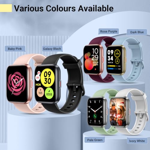 Quican Smart Watches for Men Women, Compatible with iPhone & Android - color: Sky Blue