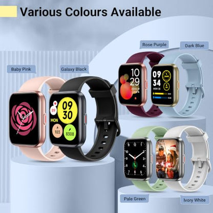 Quican Smart Watches for Men Women, Compatible with iPhone & Android - color: Sky Blue