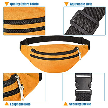 Tessco 20 Pcs Fanny Pack Bulk 80s 90s Waist Pack Sport Lightweight Belt Bag Running Waist Bag with Adjustable Belt and 2 Zippers for Women Men Travel Running Phone Holiday Gift