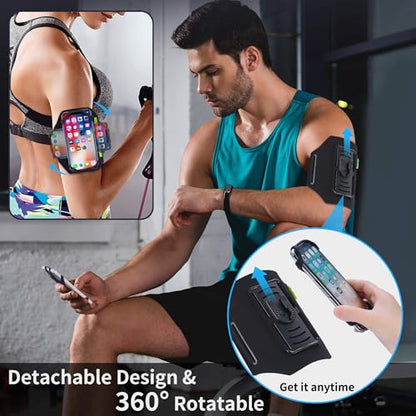 2 Pack Cell Phone Holder Armband : Adjustable Strap Arm Bands Case Compatible with iPhone 15 14 13 12 11 Mini Pro Max Plus Samsung Galaxy Pixel for Workout Exercise Sports - color: 2 Pack Black Armband