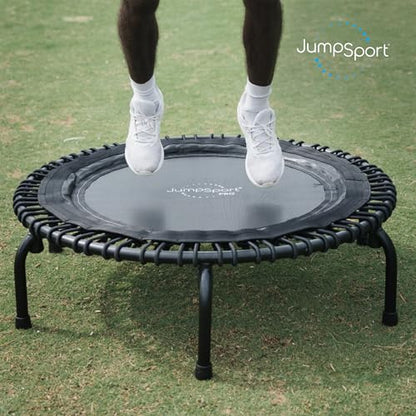 JumpSport 550 Workout Rebounder for Adults, 44" | PRO CE | Mini Exercise Fitness Trampoline Jumper with Cables | Black - color: Black, style: Solid Frame / Skirt Mat