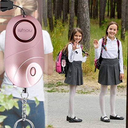 BXROIU 2 Pack Personal Safety Alarm for Women (Rose Gold + Black) - color: Rose gold + Black