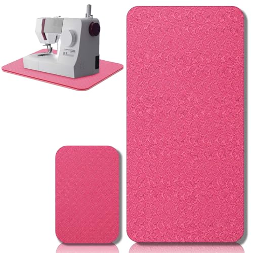 2 Pcs Sewing Machine Muffling Mat Pedal Sewing Mat Reduce Vibrations Noise No Slip Machine Accessories for Quilting(17" X 36" and 9" X 14",Red Pink) - color: Red Pink, size: 17'' X 36'' and 9'' X 14''