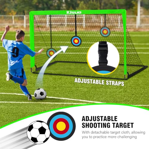 Soccer Goal, Kids Soccer Goals for Backyard Set of 2, Pop Up Soccer Net - color: Green, size: 4X3 FT