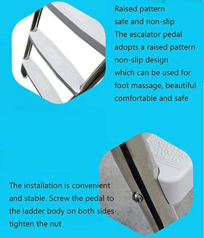 52" High Above Ground Swimming Pool Ladder,304 Stainless Steel,4 Steps Ladder,Max Load Capacity 500 lb
