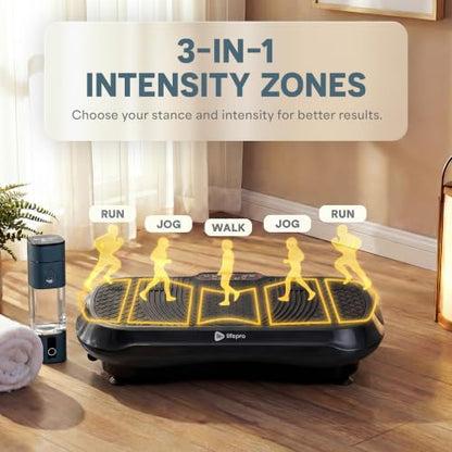 Lifepro Waver Vibration Plate Exercise Machine with 99 Speeds & 10 Presets - color: Black
