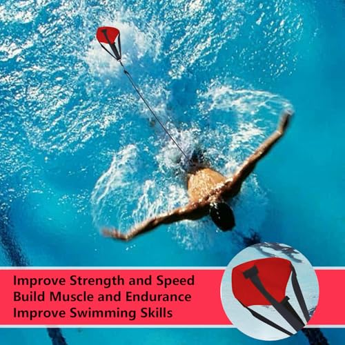 Swim Parachute Resistance Training Set - color: Red