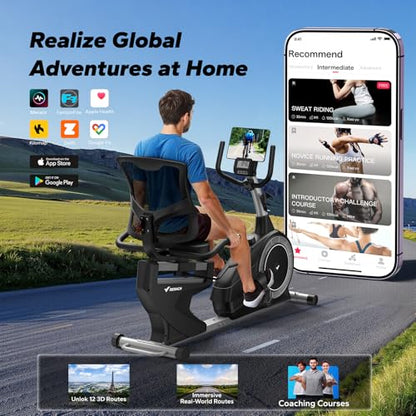 MERACH Recumbent Exercise Bikes for Home High-end - color: Black & Silver