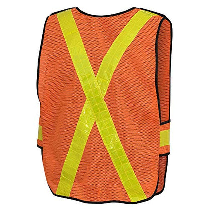 Pioneer 592AU Flagman Mesh Economy PVC Tape Vest, Orange - color: Orange