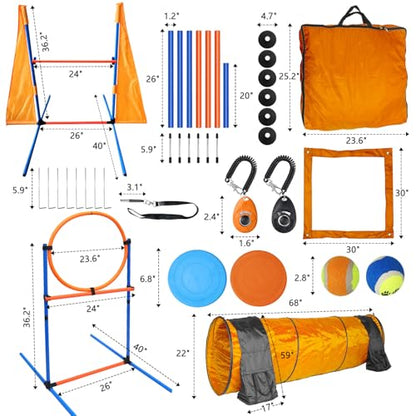 Dog Agility Training Equipment，80Pcs Dog Obstacle Course Backyard for Large Dogs