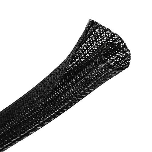 Cable Management Sleeve, Split Design, 10FT - 1/4 Inch, Black - color: Black, size: 1/4"-10ft