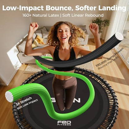 BCAN BT4 Soft Land Pro Adult Bungee Rebounder Trampoline Handle|FED Fitness - color: 40IN-Black