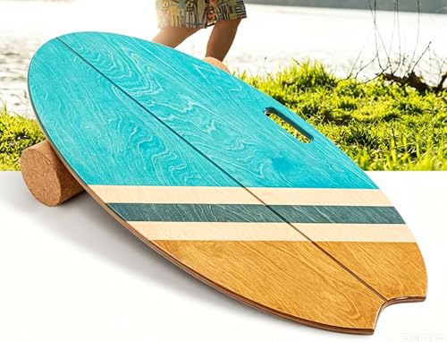Balance Board with Cork Roller - color: Aqua