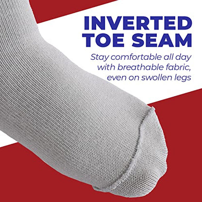 3 Pairs Extra Wide Socks for Swollen Feet - Non Slip Diabetic Socks for Men, Hospital Use - color: Gray