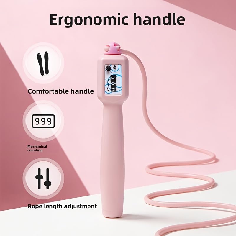 Counting Jump Rope for Fitness, Adjustable PVC Skipping Rope, Smooth Rotation for Indoor Outdoor Workout