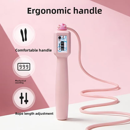 Counting Jump Rope for Fitness, Adjustable PVC Skipping Rope, Smooth Rotation for Indoor Outdoor Workout