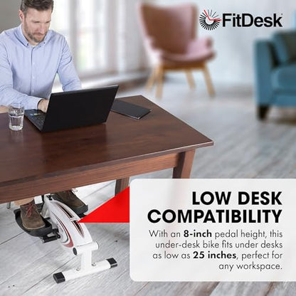 FitDesk Under Desk Bike Exercise Machine, Compact Magnetic Pedal Exerciser, Mini Elliptical, Quiet Seated Cardio Trainer for Home Office Workouts, Adjustable Resistance Bike for Desk Fitness - style: UnderDesk Elliptical Trainer