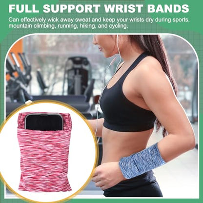 uxcell Wrist Pouch Wrist Wallet Sports Wristband Wallet with Pocket for Running Jogging Hiking Cycling Yoga - color: Red