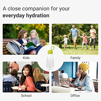 emoi BPA Free Water Bottle, 16oz/480ml Cute Water Bottle with Carrying Strap, Ideal for Kids Boys Girls Students Women Healthy Hydration-Green - color: Green Cap, size: 16 Ounces