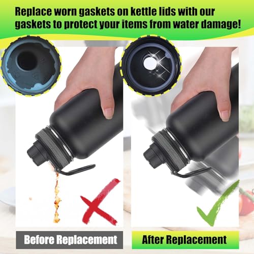 Vodolo Silicone Gasket Replacement for Thermoflask 24oz/32oz/40oz/64oz, Each with Pick for Water Bottle Straw Lid, Chug Lid & Chug Spout - color: 9PCS