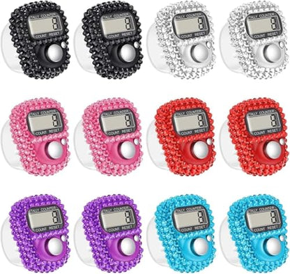 Pink Electronic Finger Tally Counter, Digital Display Tally Counter,Resettable Mini Lap Counter for Golf Goods Counting Accessories,Track and Field Lap Counters Other Team Sports