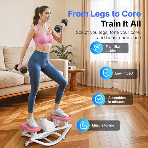 MERACH Rocking Steppers for Exercise at Home, 3D Motion Stair Stepper - color: white