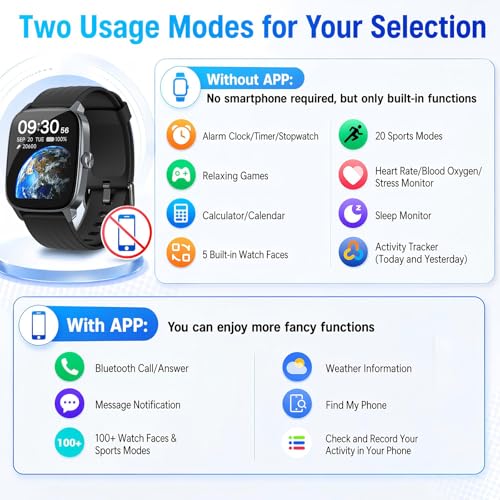 Pedometer Watch Senior Friendly No App No Phone Required, Activity Tracker - color: Black