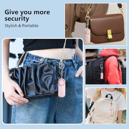 Self Defense Siren with Strobe Light & Extra Loud 130 dB Safety Keychain - color: Pink