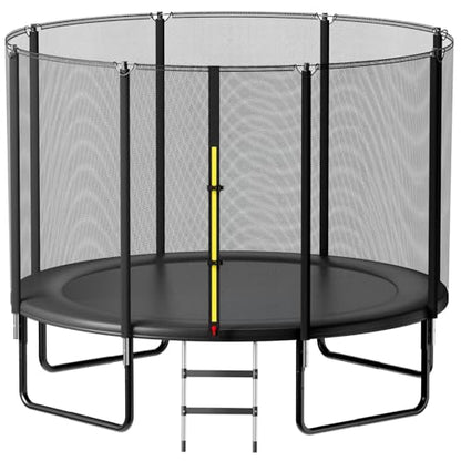 Trampoline Outdoor 8FT 10FT 14FT, Recreational Trampolines with Enclosure and Ladder, Anti-Rust Trampolines for Kids and Adults, ASTM Approval - size: 10FT