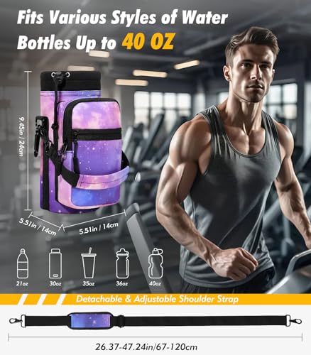 Nuovoware Magnetic Gym Bag, 40oz, Water Bottle Carrier, Starry Purple - color: Starry Purple, size: 40 Ounces - Magnetic