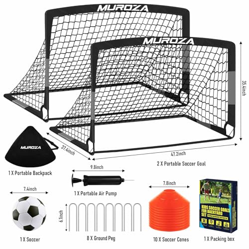 Soccer Goal, Kids Soccer Goals for Backyard Set, Pop Up Soccer Net - color: Black Gray, size: 4 ft x 3 ft