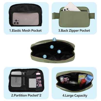 VOROLO Fanny Pack For Women And Men Crossbody Bag Belt Bag Khaki Green - color: Khakii Green