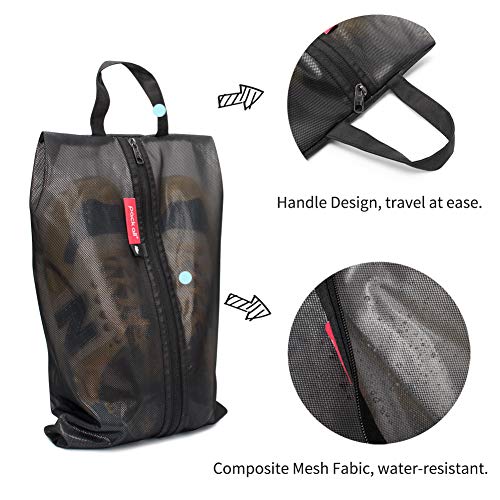 pack all Shoe Bag for Travel, Water-Resistant Shoe Pouch for Sports - color: Black, style: 2 Pack