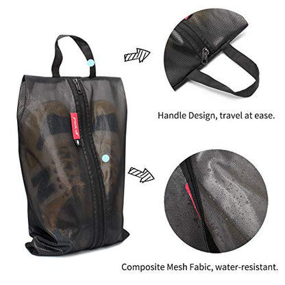 pack all Shoe Bag for Travel, Water-Resistant Shoe Pouch for Sports - color: Black, style: 1 Pack