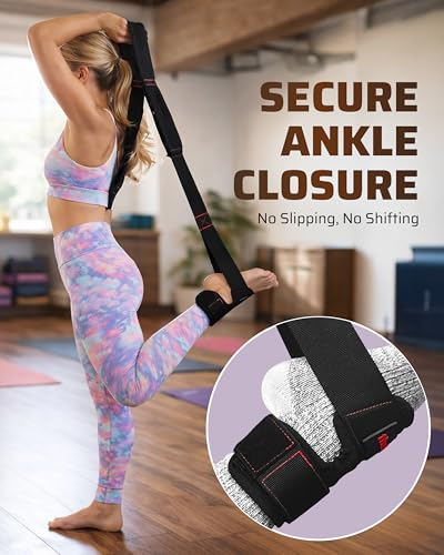 THEFITGUY Quad Stretcher Strap with Ankle Support for Physical Therapy