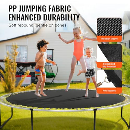 VEVOR Replacement Trampoline Mat, Jumping Mat Fits 12/13/14/15 ft Frame, Universal Jumping Round Trampoline, UV-Resistant Mat with Spring Tool & 72/80/92 V-Rings, Fit 5.5"/6.5"/7" Spring Length - style: 12FT-72 V-rings-Fit 5.5" Spring Length