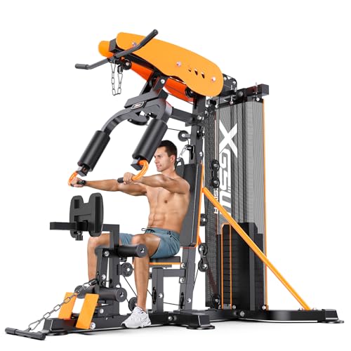 XGSW Multi-Function Home Gym Workout Station, Featuring a Pulley System, arm Trainer, and Leg Trainer for Full-Body Workouts. - size: L03-1 【154LBS】Fitness Station