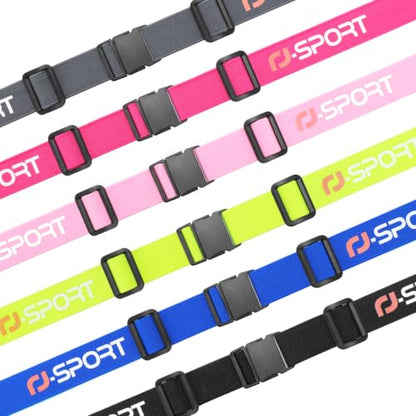 RJ-Sport Race Number Belt with 6 Energy Gel Loops for Triathlon & Marathon - color: 01 Black