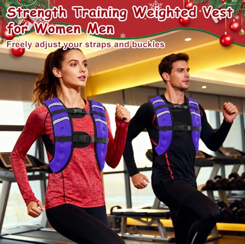 Wolliwa 6lb/8lb/12lb/16lb/20Lb Weighted Vest Woman Men - color: Purple, size: 12 Lbs
