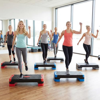 Goplus 3-in-1 Aerobic Step Platform, 600 LBS Adjustable Exercise Stepper - color: Blue